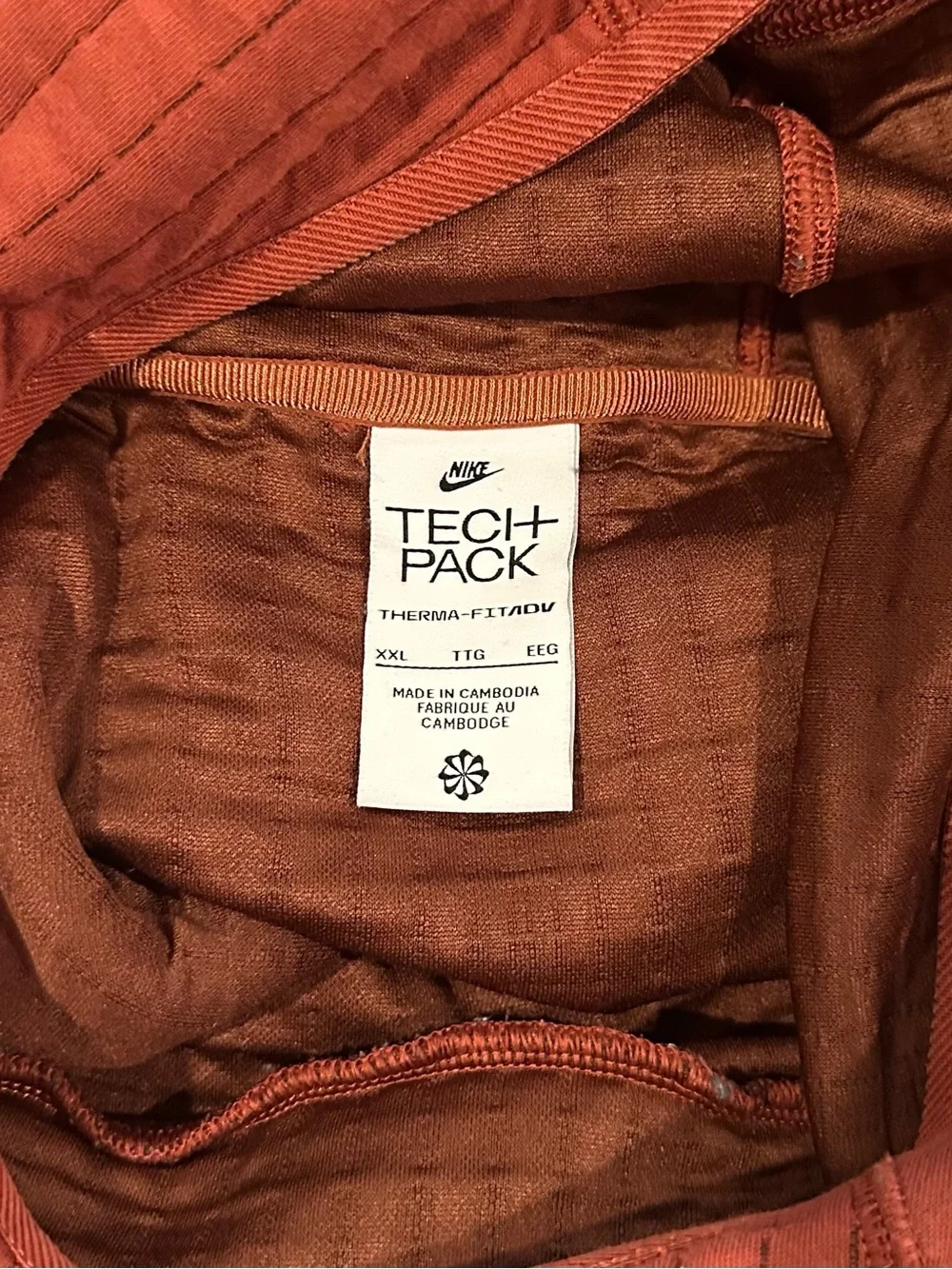 Nike Women’s Tech Pack Therma Fit Rust Orange Hoodie XXL